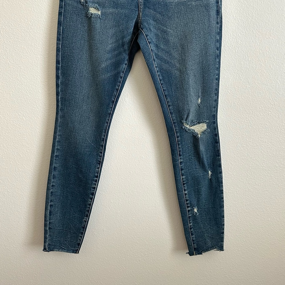 Blank NYC Blue Mid-Rise Skinny Organic Cotton Raw Hem Denim Jeans Size 30 - Picture 7 of 13